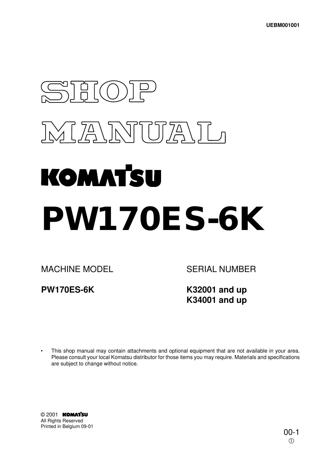 PW170ES-6K Shop Manual SM